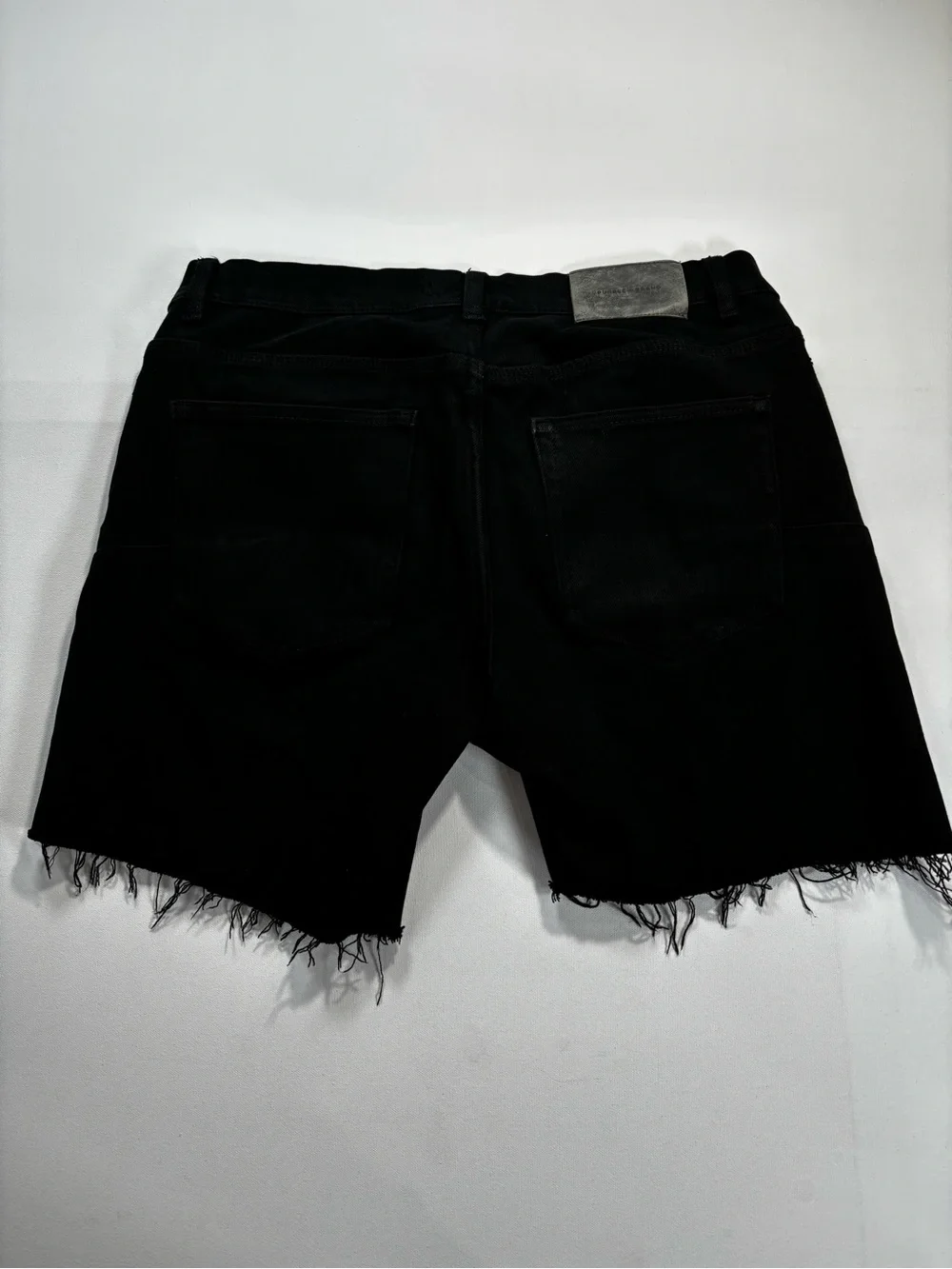 Purple Brand Black Denim Jean Shorts Men's Frayed Hem